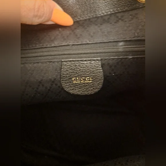 EUC Gucci Horsebit Leather And Suede Black Backpack - Picture 9 of 13